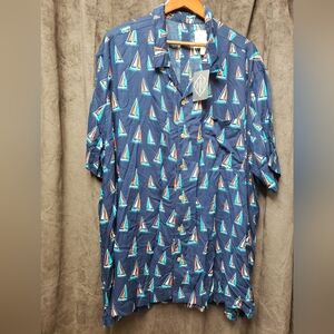 St John's Bay Navy Sz 3XL Adaptive Shirt NWT